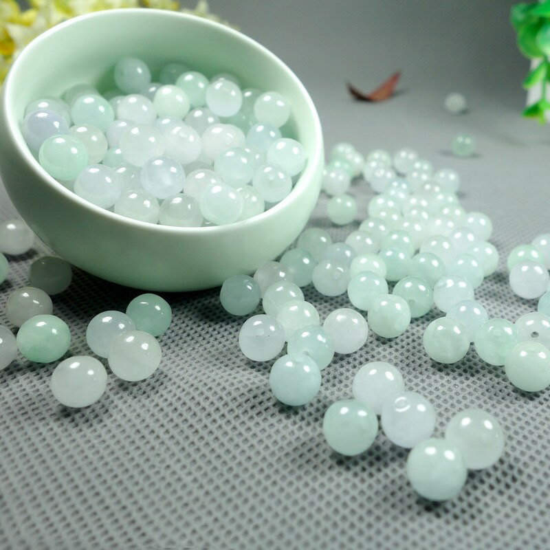 洗練品！iceアイス翡翠 ジェイド ヒスイ 翡翠 1粒 天然石卸専門 天然石 パワーストーン ブレスレット ブレス 丸玉 大玉 10mm 12mm