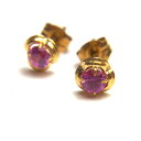 【K18 18金】ピアス【シンセチック ピンク】アクセサリー【プレゼント】(4)