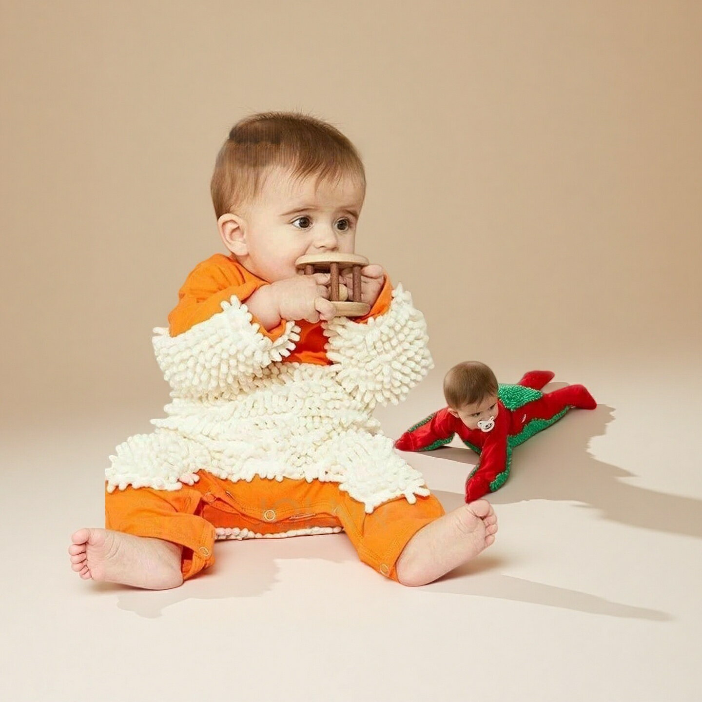 【楽天スーパーSALE限定半額】ベビー服 ロンパース 女の子 男の子 モップロンパース モップ型 子供汚れ..