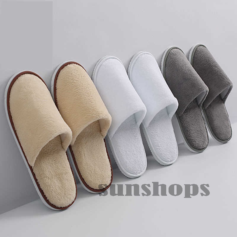 10足セット 使い捨て スリッパ メンズ レディース パイル地 前閉じ つま先閉じ フリーサイズ 軽量 ホテ..