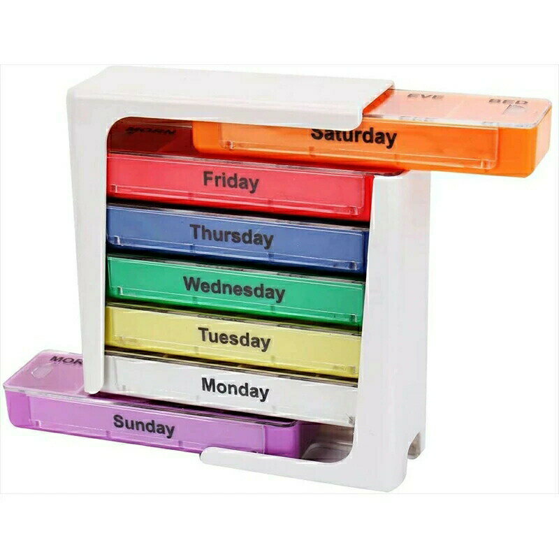 ピルケース 薬ケース 1日4回分×7日間 薬の飲み忘れを管理 コンパクトでカラフルなデザイン