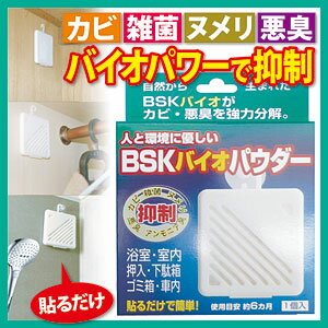 【取り寄せ商品】BSKバイオパウダー（住居用除菌消臭剤）3個組浴室 クローゼット 下駄箱 室内 押入れ ゴミ箱 車内 貼るだけ 簡単 使用期間6か月 BSK菌