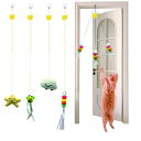 SunStarsPets 猫じゃらし 5点セット【猫おもちゃ 吊り下げ式】弾力ロープ 一人遊び 猫用 遊び道具 運動不足解消 筋力アップ ストレス発散 飽きない...
