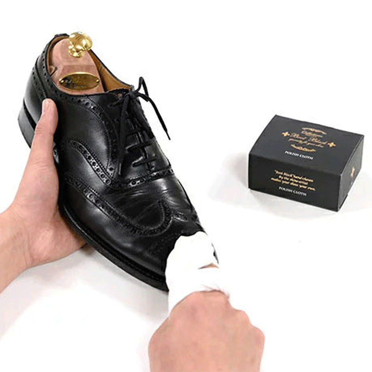 SUNSTONEのコロンブス Boot Black ポリッシュクロス【COLUMBUS 革靴 皮革 綿クロス 靴磨き布 綿100 ブートブラック】｜アングル3