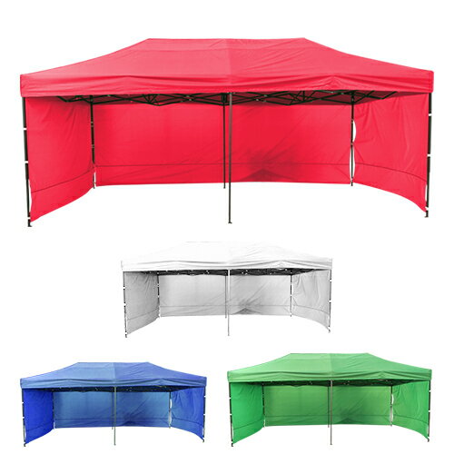 タープテント 3x6m 大型タープテント 3面 サイドシート 横幕付 大型テント 日除け 頑丈フレーム 防水 少年野球 サッカー 屋台 イベント テント