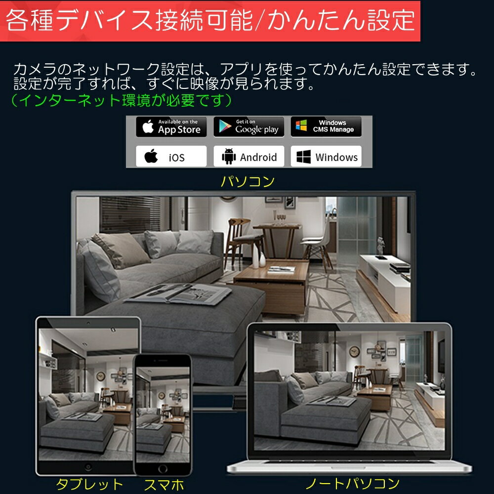 【選べる特典付】防犯カメラ 配線なし ワイヤレス 屋外 防災グッズ 300万画素 工事不要 容量3TBハードディスク内蔵 カメラ6台+12インチ液晶モニター 録画 WiFi 検知 監視 車上荒らし iPhone スマホ IPカメラ 遠隔監視 8チャンネルまで増設可 強盗対策