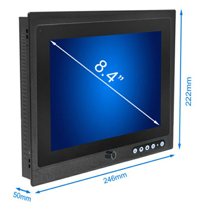 マリンモニター Rejitek IM-40084S-A0SV5A 船舶向け 8.4インチ 4:3 VGA,HDMI入力、フロントIP65防水/防塵、結露防止、VRノブ 輝度調整、パネル取付