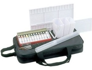 HOLBEIN WATERCOLOR 水彩用品セット「HWC透明水彩絵具12色 水彩 6点セット ナイロンバッグ入り」(bag バッグカラー:ブラック) ホルベ...