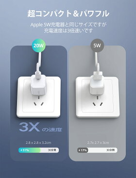 ★新商品★PD充電器 RAVPower 20W超コンパクト充電器 Type C 超ミニ 急速充電器 【iSmart3.0/PD3.0/QC3.0/PPS規格対応/PSE認証済】 iPhone 12シリーズ/GalaxyS20/MacBook/iPad Pro/Nintendo Switchその他USB-C機器対応 RP-PC150 送料無料