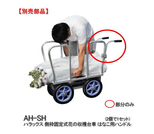 【ポイント5倍キャンペーン実施中】ハラックス アルミ製 花の収穫台車 はなこ用ハンドル 2個1セット AH-SH