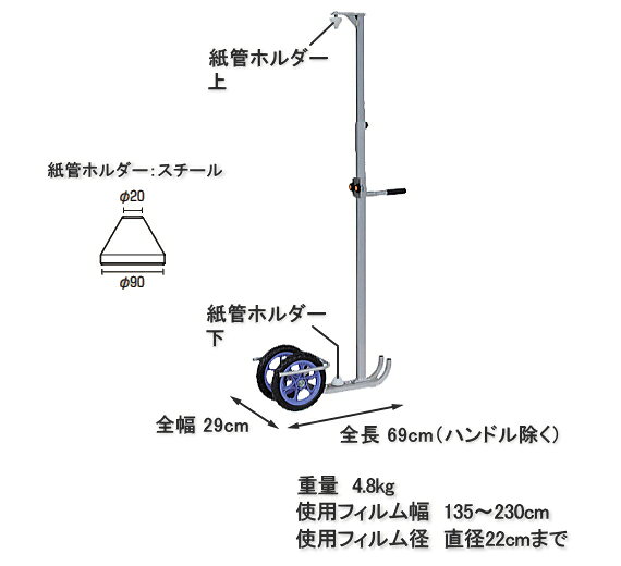 ハラックス ハウス側面のフィルム張り台車 らく助 KR-230