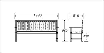 【いまだけポイント10倍】コンドル　ベンチ 屋内用 木製 背付 188cm ベンチ YB-67L-WN （背付）