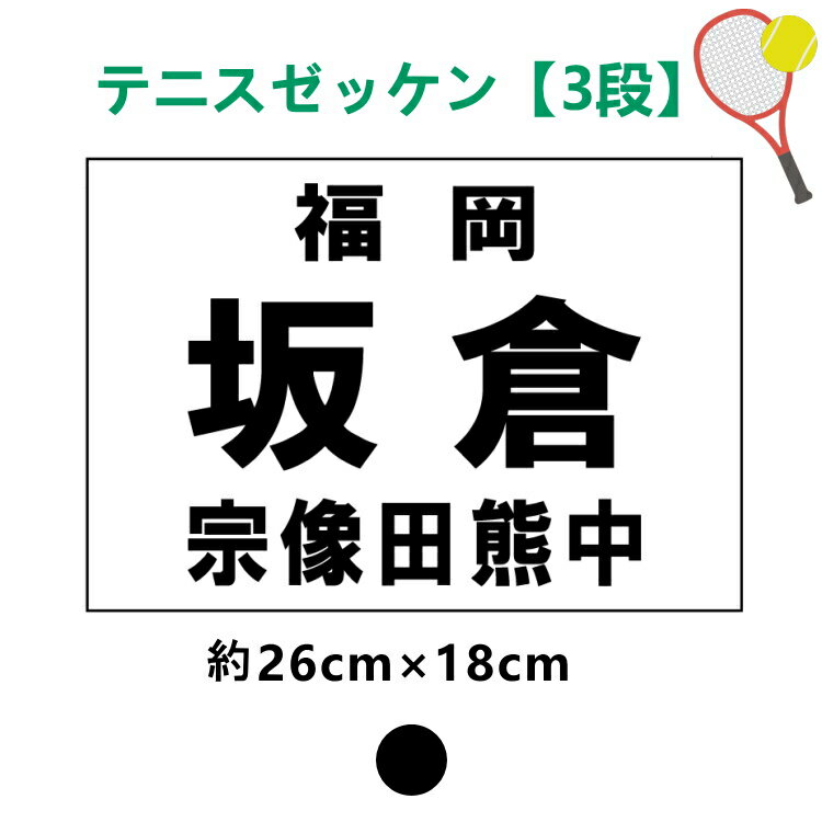 ソフトテニス ゼッケン 3段 書体が選べるプリント ゼッケン 26 18cm