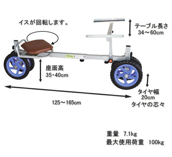 ハラックス ラクエモン アルミ製 いちご収穫用幅狭台車 RS-800K