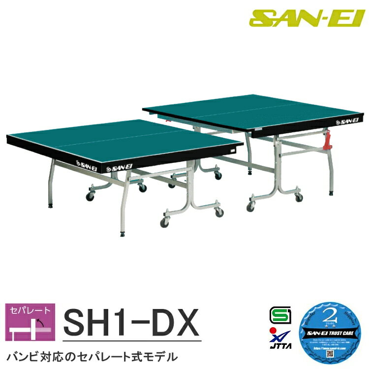 卓球台 国際規格サイズ 三英(SAN-EI/サンエイ) セパレート式卓球台 バンビ対応 SH1-DX 10-654(レジュブルー)