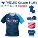 ミズノ mizuno レディースゲームシャツ（V首、ポロ衿、ウィメンズ） カスタムスタジオ　デザインプリントオーダースタンダード オリジナル　卓球ユニフォーム 82JQ0A21 1