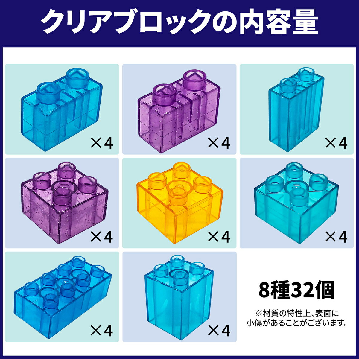 【プレゼントキャンペーン実施中！】 クリアカラーブロック32ピース 基礎ブロック 基本ブロック ブロック 高コスパ デュプロブロック デュプロ レゴデュプロ レゴ LEGO LEGOデュプロ クラシック ブロックラボ アンパンマンブロック （32ピース クリアカラー 3