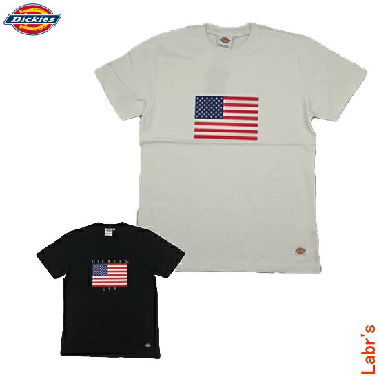 【50％OFF！】【Dickies】ディッキーズ（国内正規品）PRINT S/S T-SHIRT星条旗柄刺繍入りTシャツ【クロネコゆうパケットのみ可】※2枚以上は宅配便で発送！