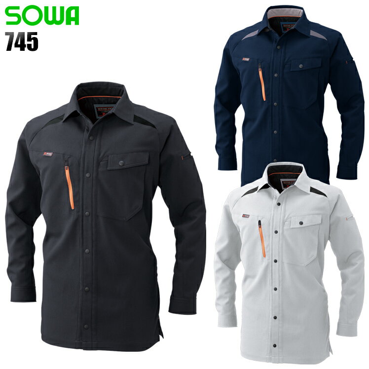 樂天商城 - 作業服 桑和（SOWA）・作業着・ワークユニフォーム 春夏用 長袖シャツ 桑和 SOWA 745 ポリエステル100% メンズ
