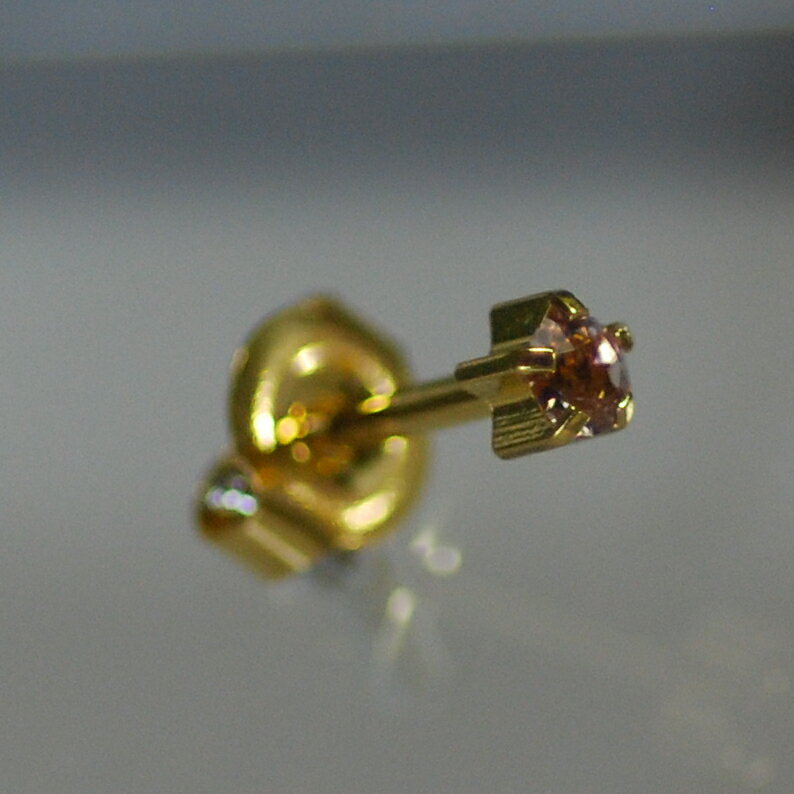 ファーストピアス【アレキサンドライト】24金コート 16ゲージ(16G) 1ペア 両耳用 滅菌パック アレルギーフリー セカンドピアスにも最適【送料無料】【あす...