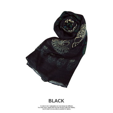 帽子 スカルストール ドクロ レディース メンズ スヌード 夏 春 刺繍 大判 ボーダー レース サニプレ