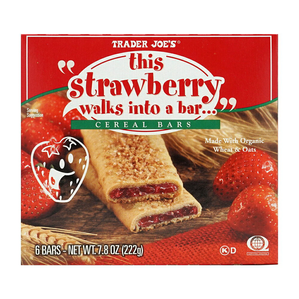 【送料無料】 ストロベリー ウォークス イントゥアバー シリアルバー 222g トレーダージョーズ トレジョ【Trader Joe's】This Strawberry Walks Into a Bar Cereal Bars, 7.8 oz