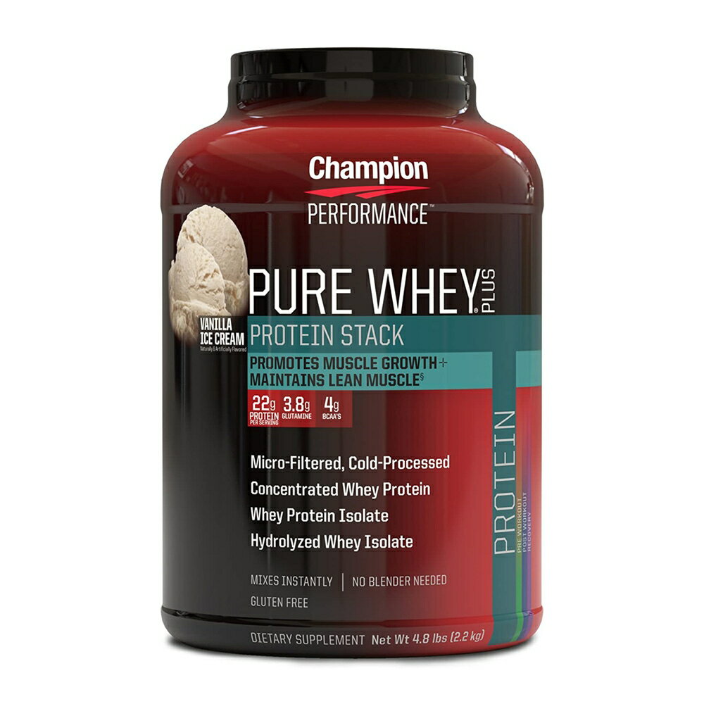 【送料無料】 ピュアホエイプラス バニラアイス 2.2kg プロテイン タンパク質 チャンピオンニュートリション【Champion Nutrition】 Pure Whey Plus Protein Vanilla Ice Cream