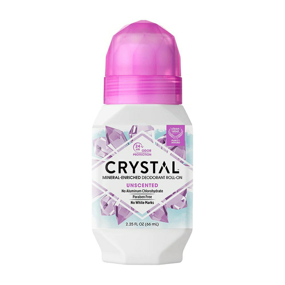 【送料無料】ミネラルデオドラント ロールオン 無香料 66ml クリスタル 夏【Crystal】Mineral-Enriched Deodorant Roll-On Unscented, 2.25 fl oz
