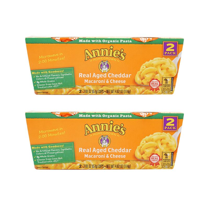 【送料無料】 2個セット リアルチェダーチーズ マカロニ&チーズ 114g 2パック 計4個 アニーズ【Annie's】Real Aged Cheddar Macaroni & Cheese 2 Pack 4.02 oz