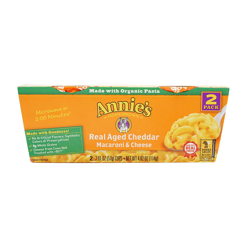 yz A`F_[`[Y }Jj`[Y 114g 2pbN Aj[YyAnnie'szReal Aged Cheddar Macaroni & Cheese 2 Pack 4.02 oz