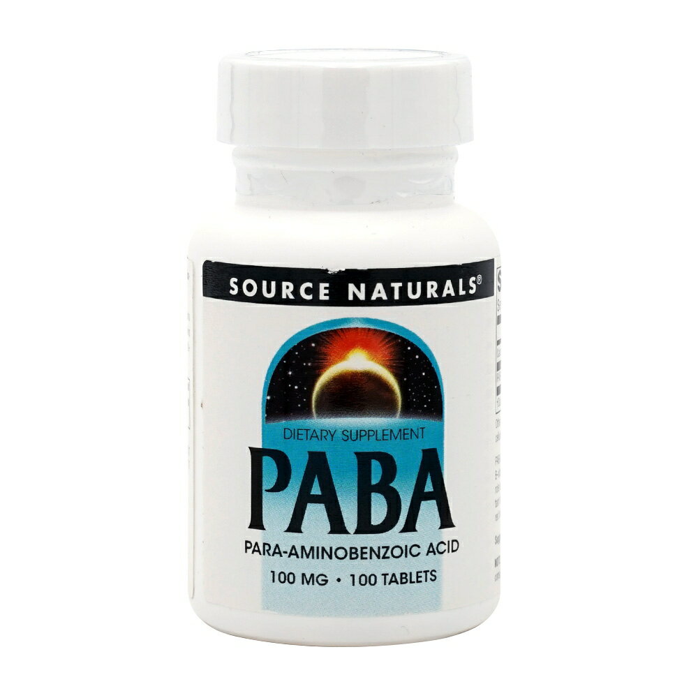 【在庫限り！製造中止商品！】 PABA パラアミノ安息香酸 100mg 100粒 タブレット ソースナチュラルズ【Source Naturals】PABA 100 mg 1..