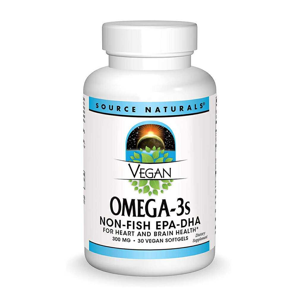 オメガ3 ヴィーガン DHA EPA フィッシュフリー 300mg 30粒 ソースナチュラルズVegan Omega-3s Non-Fish EPA-DHA 300 mg 30 Vegan Softgels