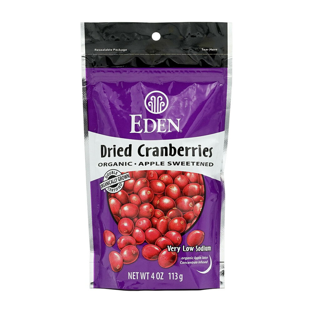 【送料無料】 ダブルオーガニック ドライクランベリー アップルジュース配合 113g エデンフード【Eden Foods】Double Organic Dried Cranberries Sweetened with Apple Juice 4 oz