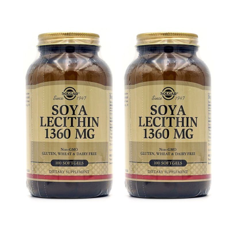 【送料無料】 2個セット ナチュラル 大豆レシチン 1360mg 100粒 ソフトジェル ソルガー【Solgar】Natural Soya Lecithin 1360 mg, 100 Softgels
