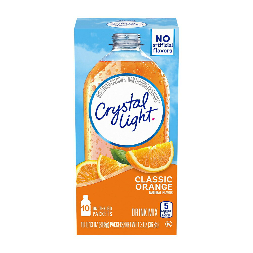  オンザゴー ドリンクミックス クラシックオレンジ 10パック クリスタルライトOn the Go Drink Mix Classic Orange 10 Packets