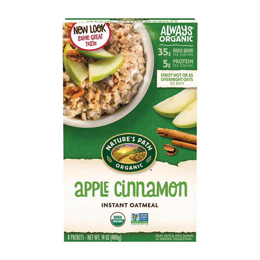 【送料無料】 オーガニック アップルシナモン インスタント オートミール 8袋 400g ネイチャーズパス【Nature's Path】Organic Instant Hot Oatmeal Apple Cinnamon 8 Packetsのサムネイル