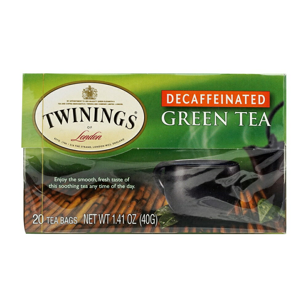  グリーンティー デカフェイン 20個入り ティーバッグ トワイニング 緑茶Green Tea Decaffeinated, 20 Tea Bags