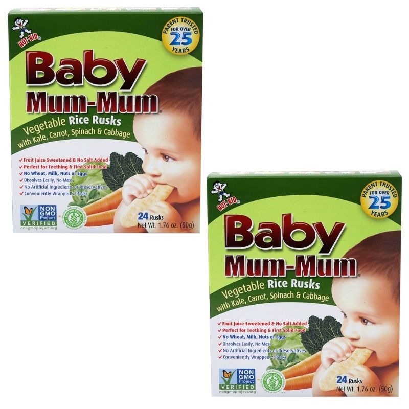  2個セット ベビーマムマム オーガニックライスラスク ベジタブル 24個入り ホットキッドBaby Mum-Mum, Rice Rusks, Vegetable 24 Rusks