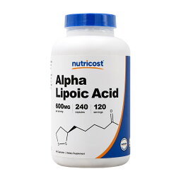 【送料無料】 アルファリポ酸 600mg 240粒 カプセル ニュートリコスト【Nutricost】Alpha Lipoic Acid 600 mg, 240 Capsules