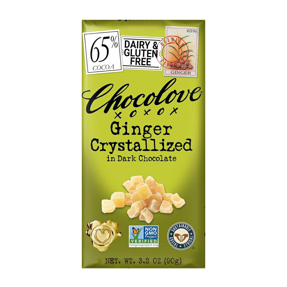 yz _[N`R[g WW[ 90g `Ru َq `R yChocolovezGinger Crystalized in Dark Chocolate, 3.2 oz