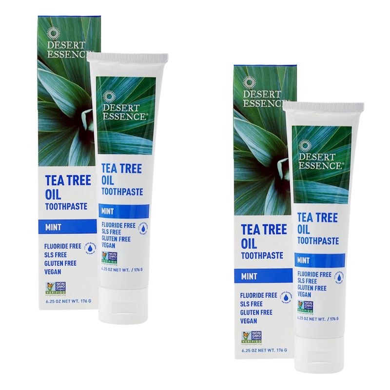 【送料無料】2個セット ティーツリーオイル 歯磨き粉 ミント 176g デザートエッセンス【Desert Essence】Tea Tree Oil Toothpaste Mint, 6.25 oz