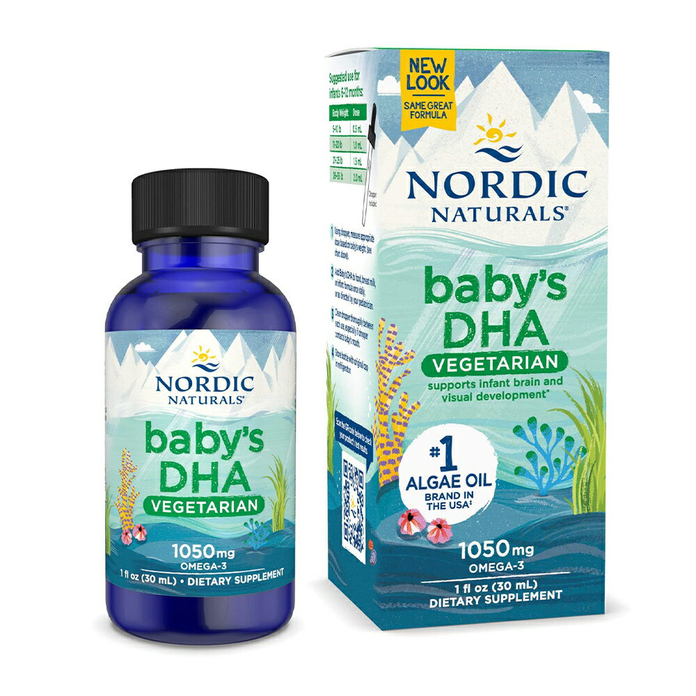 yz Ԃ̂߂DHA 100%xW^A ԂpIK3 30 ml hRTwLTG_ tBbVIC  fB[GC`G[yNordic Naturalsz Baby's DHA Vegetarian 1 fl oz