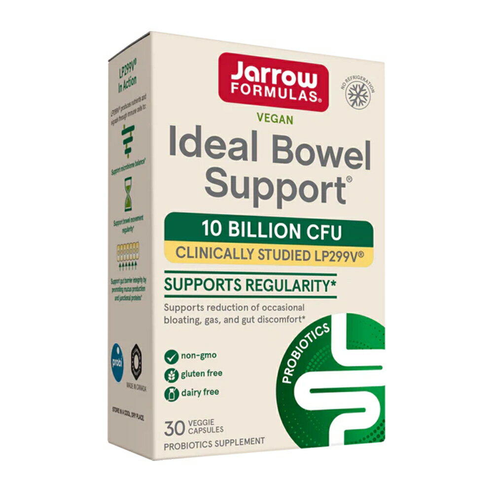  プロバイオティクス 100億 30粒 ベジカプセル ジャローフォーミュラズVegan Ideal Bowel Support 10 Billion CFU, 30 Veggie Capsules