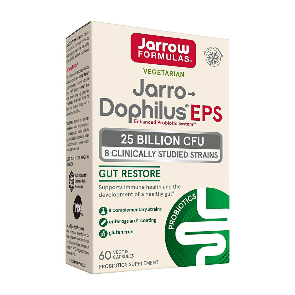  乳酸菌 250億個 プロバイオティクス ジャロードフィラス 60粒 ベジカプセル ジャローフォーミュラVegetarian Jarro-Dophilus EPS Probiotics 25 Billion CFU, 60 Veggie Capsules