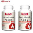  パントテン酸 ビタミンB5 500mg 100粒 ベジカプセル ビタミン ジャローフォーミュラズ 2個セット ヴィーガンPantothenic Acid B5 500 mg 100 Veggie Caps 2set