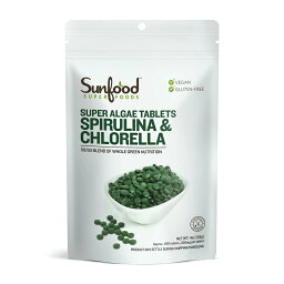 【送料無料】 スピルリナ クロレラ タブレット 113g サンフード 藻類【Sunfood】Super Algae Tablets Spirulina & Chlorella, 4 oz