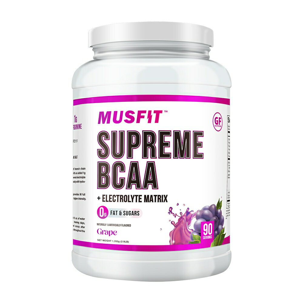 ̵ BCAA ץ꡼ ʼ Ų ޥȥå ѥ 졼 90ʬ 1.35kg ޥեåȡMusfitSupreme BCAA + Electrolyte Matrix Powder Grape 90 Servings, 2.9 lb