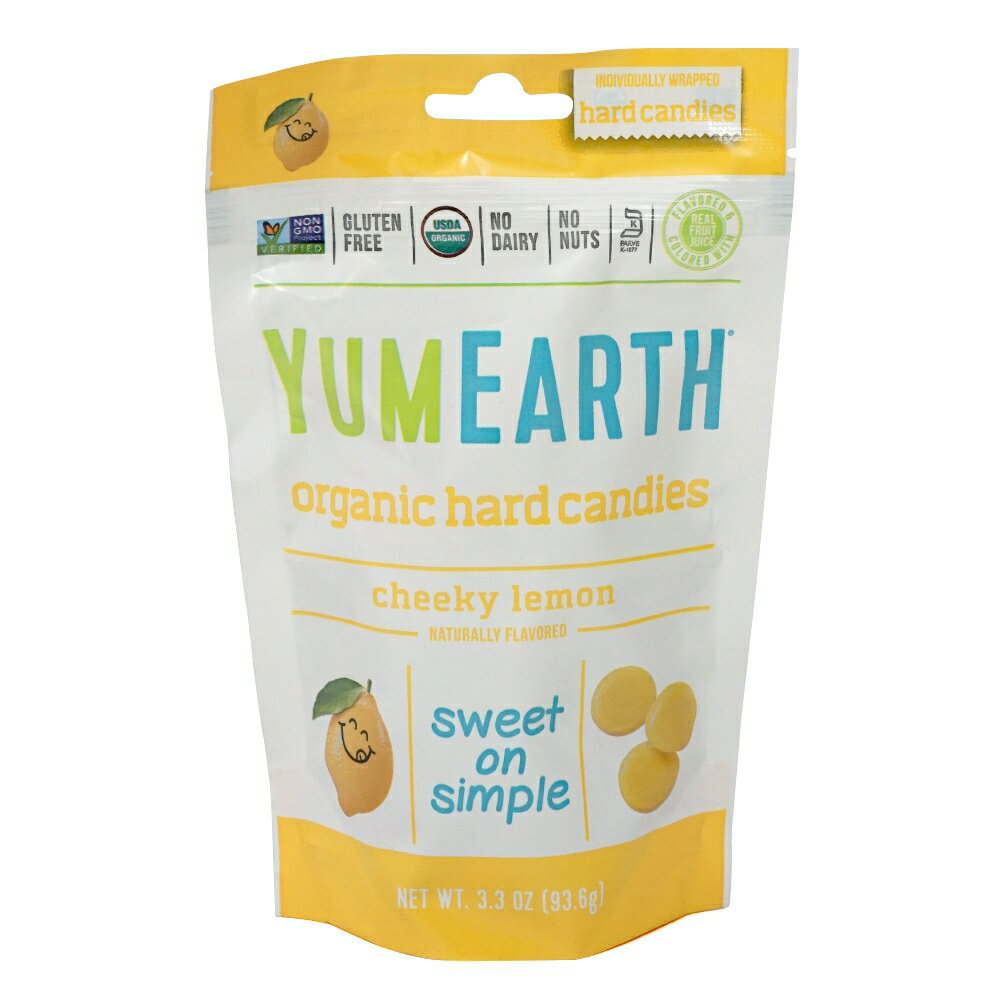 楽天VitaCafe【送料無料】 オーガニックハードキャンディー レモン 93.6g ヤムアース【Yum Earth】Organic Hard Candies Cheeky Lemon 3.3 oz