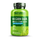 【送料無料】 ビーガンDHA 海藻由来オメガ3 800 mg 120粒 植物性ソフトジェル【Naturelo】Vegan DHA Omega-3 from Algae 800 120 Vegan Softgels