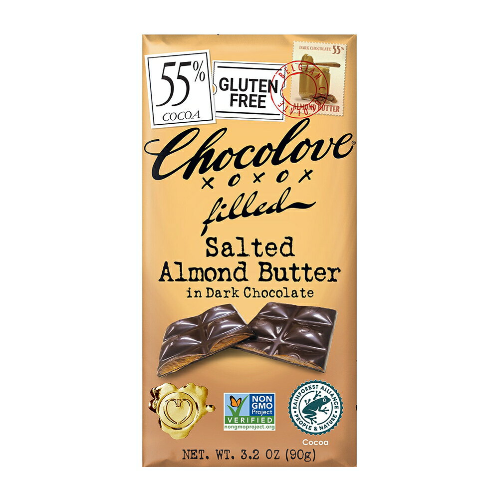 ̵ ƥå  Х  祳졼 С 90g 祳 祳  ۻ ʥå   ƥե꡼ChocoloveFilled Salted Almond Butter in Dark Chocolate, 3.2 oz